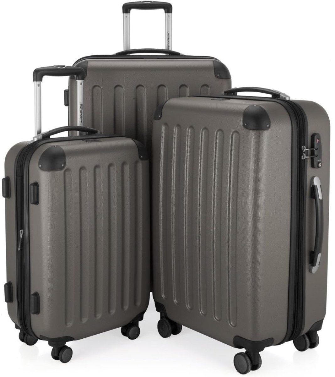 NIVA® Kofferset - Reiskoffer Set - Koffer Handbagage - Grijs - 30cm x 50cm x 75cm