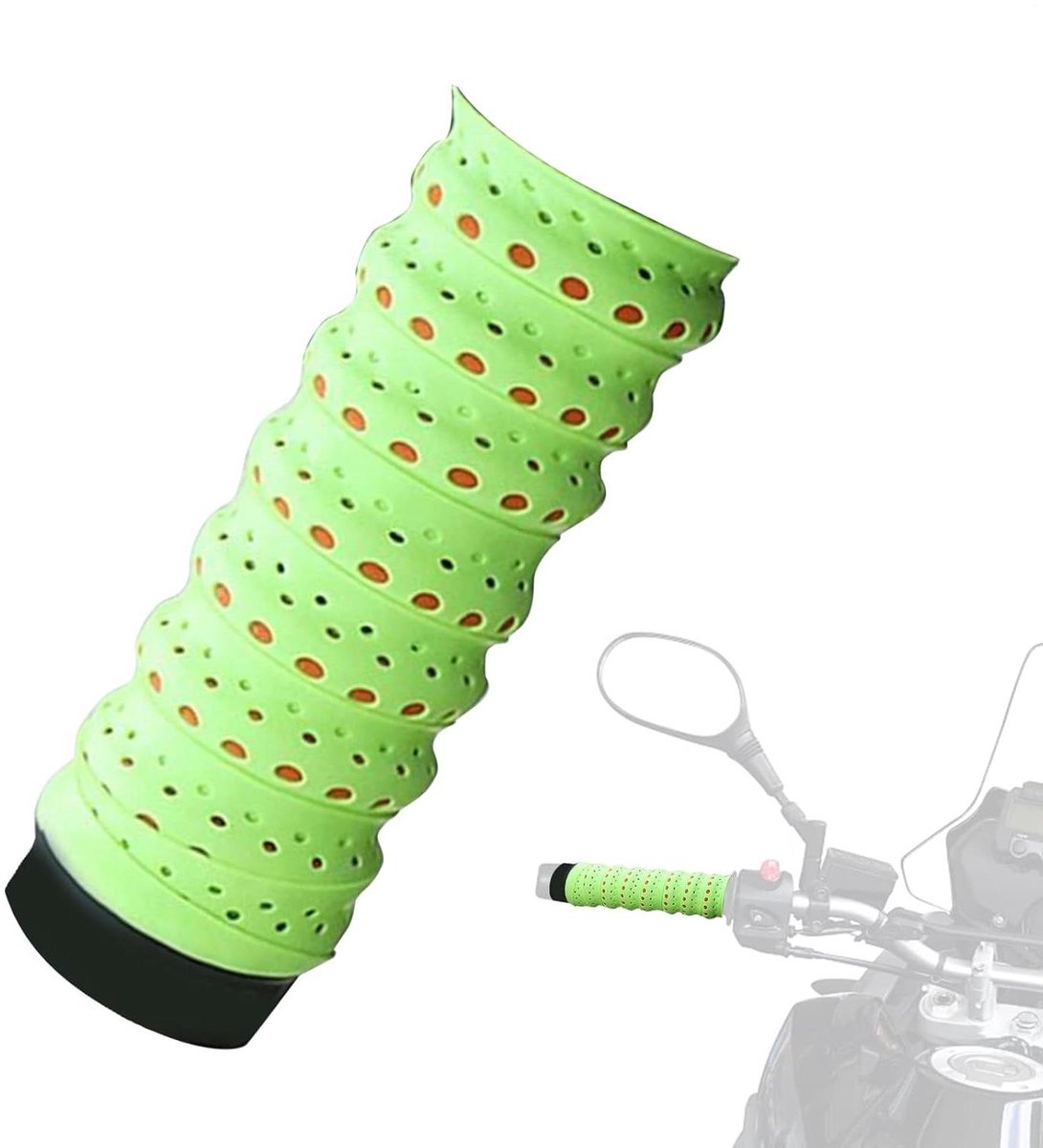 Motorfiets gripband - Stuurband Fietswikkeling - Verbeterde Grip - Schokbestendig Ademend - 110 x 25 cm - Groen