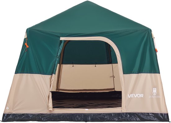 VEVOR Campingtent voor 6 Personen, Opblaasbare Familietent met Oplaadbare Pomp, Tpu-Luchtslang en 4 Gaasramen, Cabinetent met Draagtas voor Gezinskamperen en Wandelen, Groen van Vevor — afbeelding 2