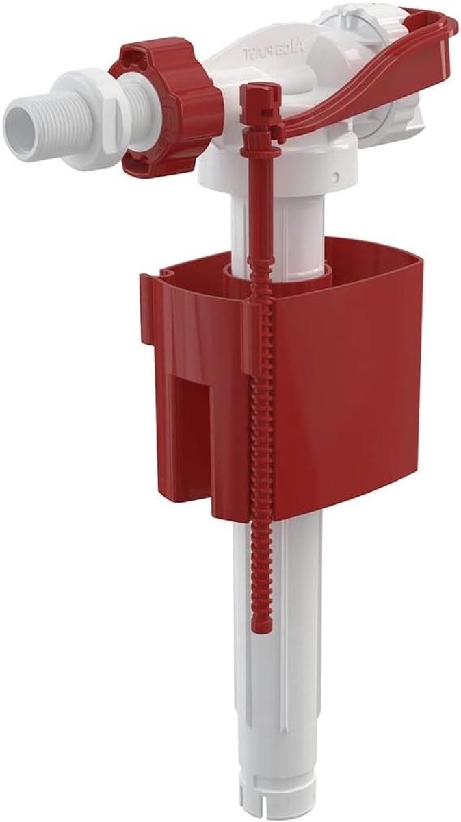Universeel Vulventiel - Vlotterventiel Toilet - Toilet Reparatie - Zijdelingse Wateraansluiting - 3/8 Inch - Wit Rood
