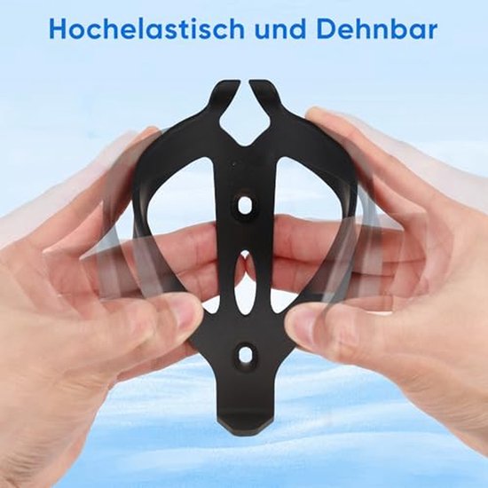 Fiets bidonhouder - Flessenhouder fiets - Fles meenemen - Lichtgewicht kunststof - 7.6 x 4 x 14.5 cm - Zwart grijs — afbeelding 4