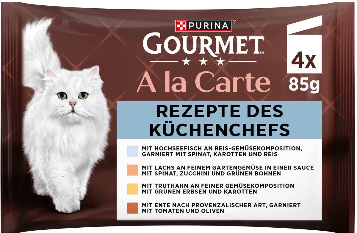 Gourmet Gourmet à la carte – met diepzeevis, zalm, kalkoen en eend (4 x 85g)