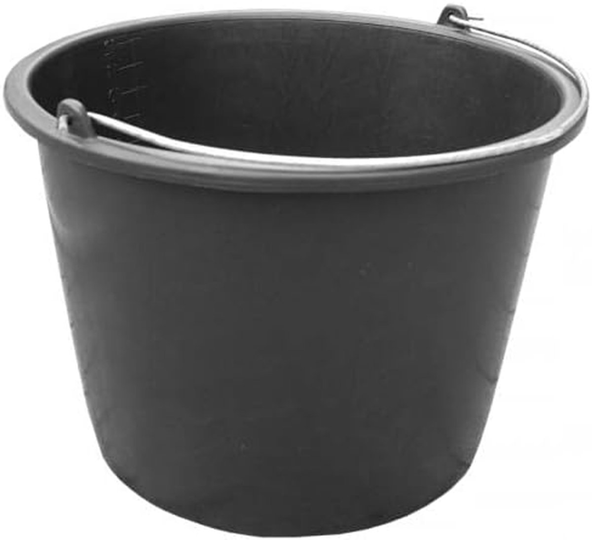 Bouwemmer PVC - Wateremmer Tuinemmer - Klus Gerei - Metalen Handvat - 16 Liter - Zwart