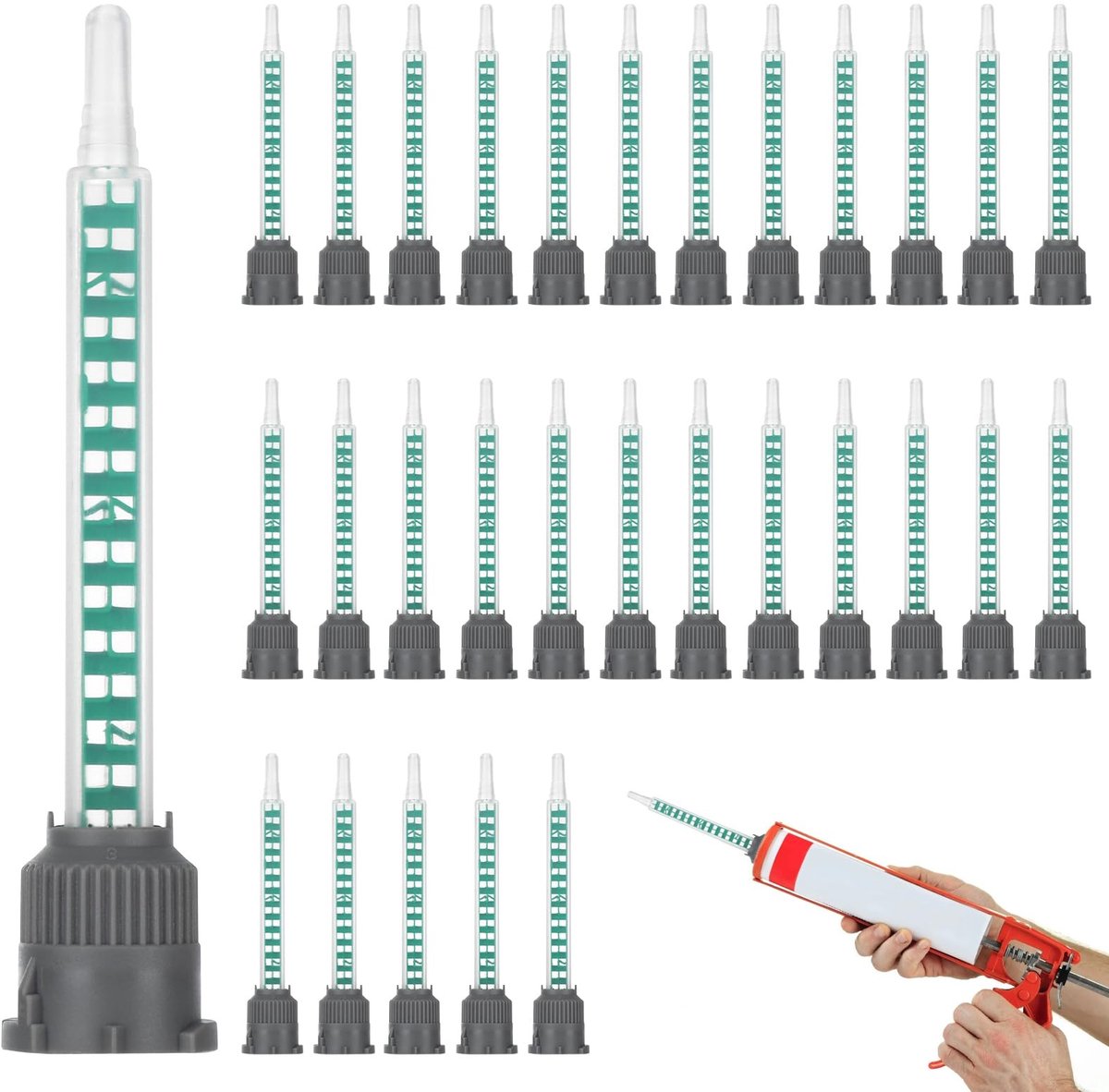 Omgoods - Set van 30 Plastic Mengnozzles voor 2K Lijm