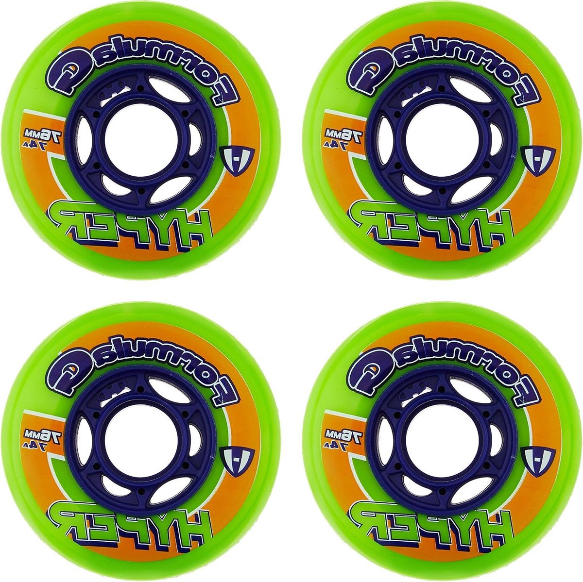 Skate wielen set Inline skate onderdelen Snel skaten Hoge kwaliteit rubber 72 mm Neon