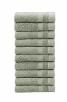 L&G - Set Handdoeken - 10 delig - 10 Handdoeken 50x100 cm - 100% Katoen - Groen Handdoek - Gastendoekjes - Handdoek Groen - Handdoeken Groen - Pale Olive