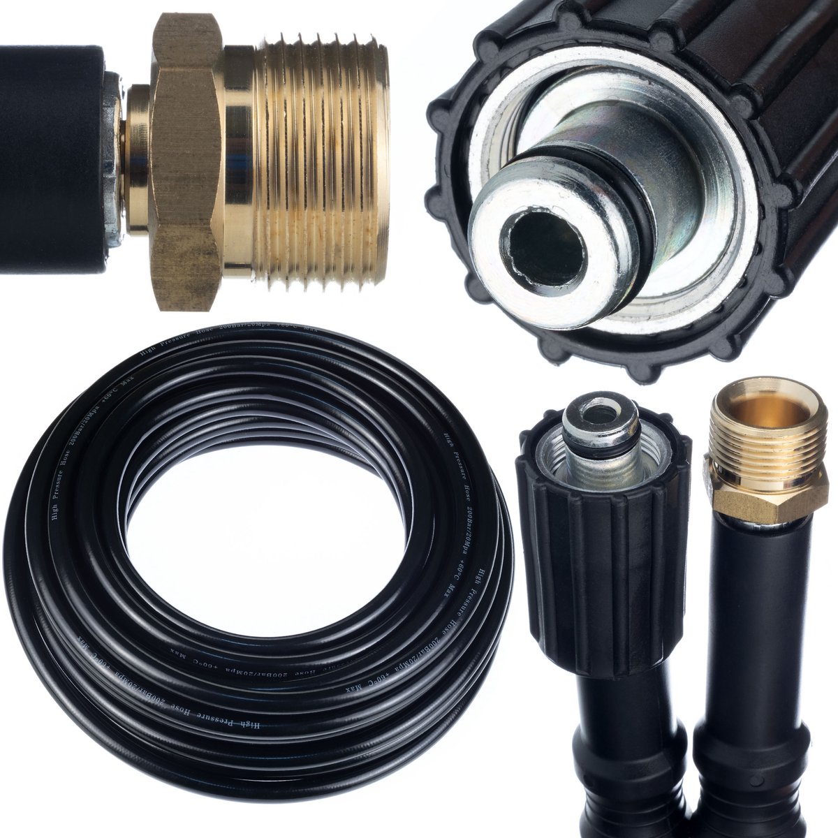 Rosfix Hogedrukslang Vervanging 10 m - M22–M22 - 200 bar - Nylon Vlecht PVC Buitenlaag - Geschikt voor Kärcher, Kränzle
