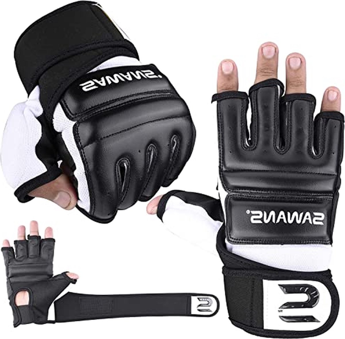 Bokszak Handschoenen - MMA Handschoenen - Vechtsport Training - Zweetafvoerend - Maat S - Zwart