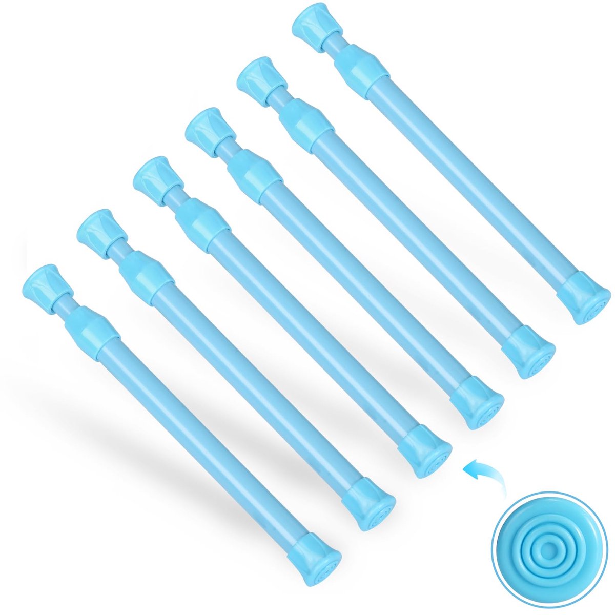 Set van 6 Telescoopstangen (Blauw, 18-27cm)