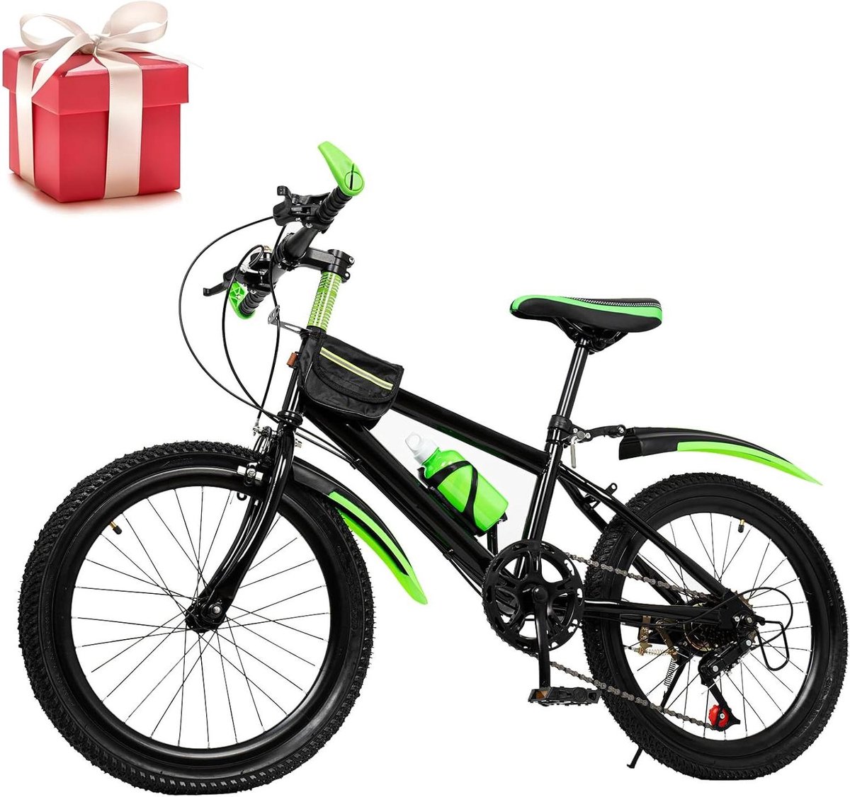 Kinderfiets Mountainbike sfiets sfiets Buiten Fietsen Dubbel Remsysteem 20 Inch Groen