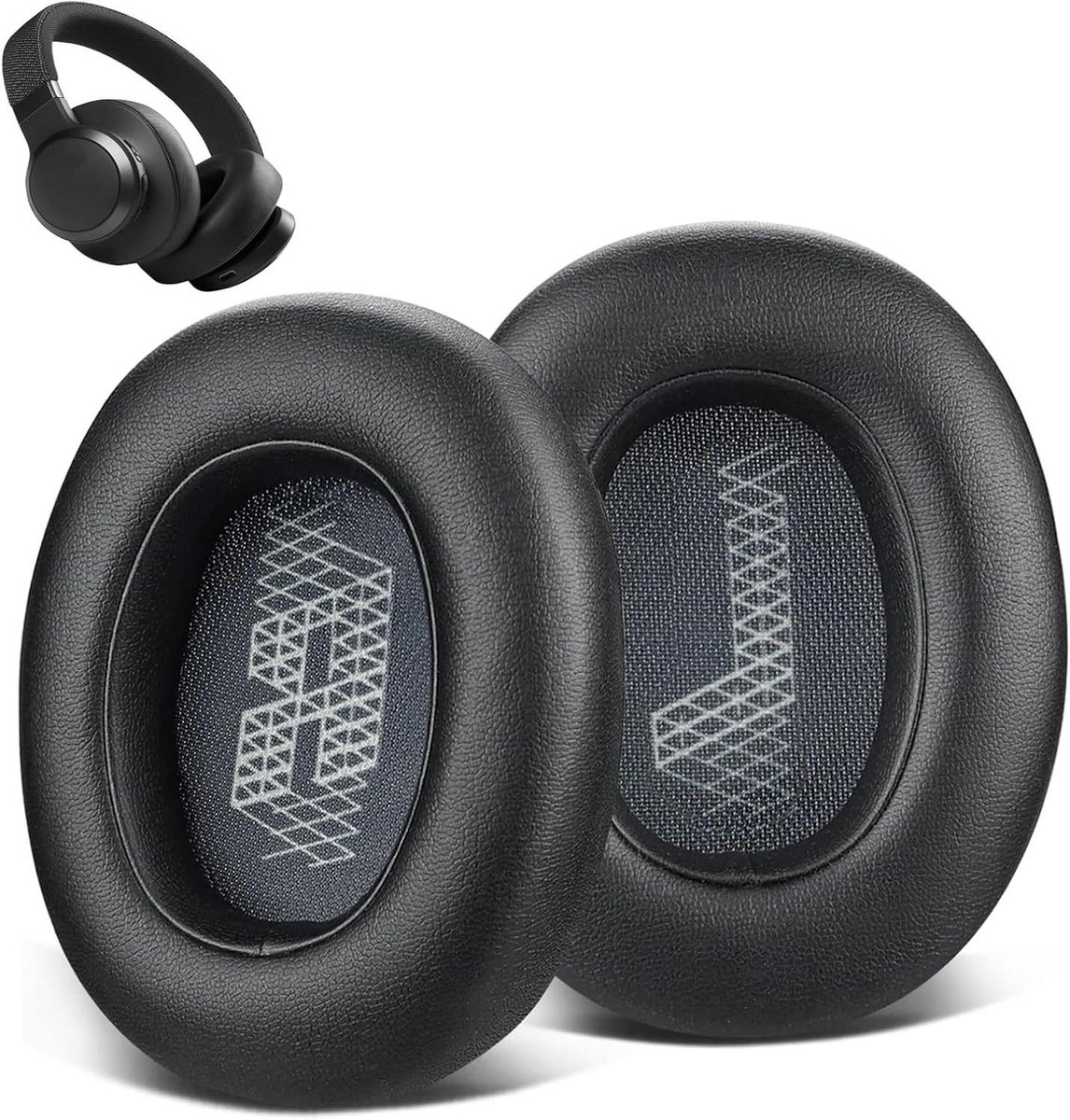 Oorkussens Vervangen - Hoofdtelefoon Kussens - Muziek Luisteren - Verbeterd Comfort - 95x75x27mm - Zwart