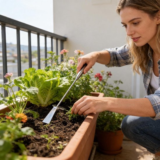 Onkruidverwijderaar Tuingereedschap - Grasverwijderaar Hark - Efficiënt Tuinonderhoud - Roestbestendig Smeedijzer - 50 cm - Zilver — afbeelding 5