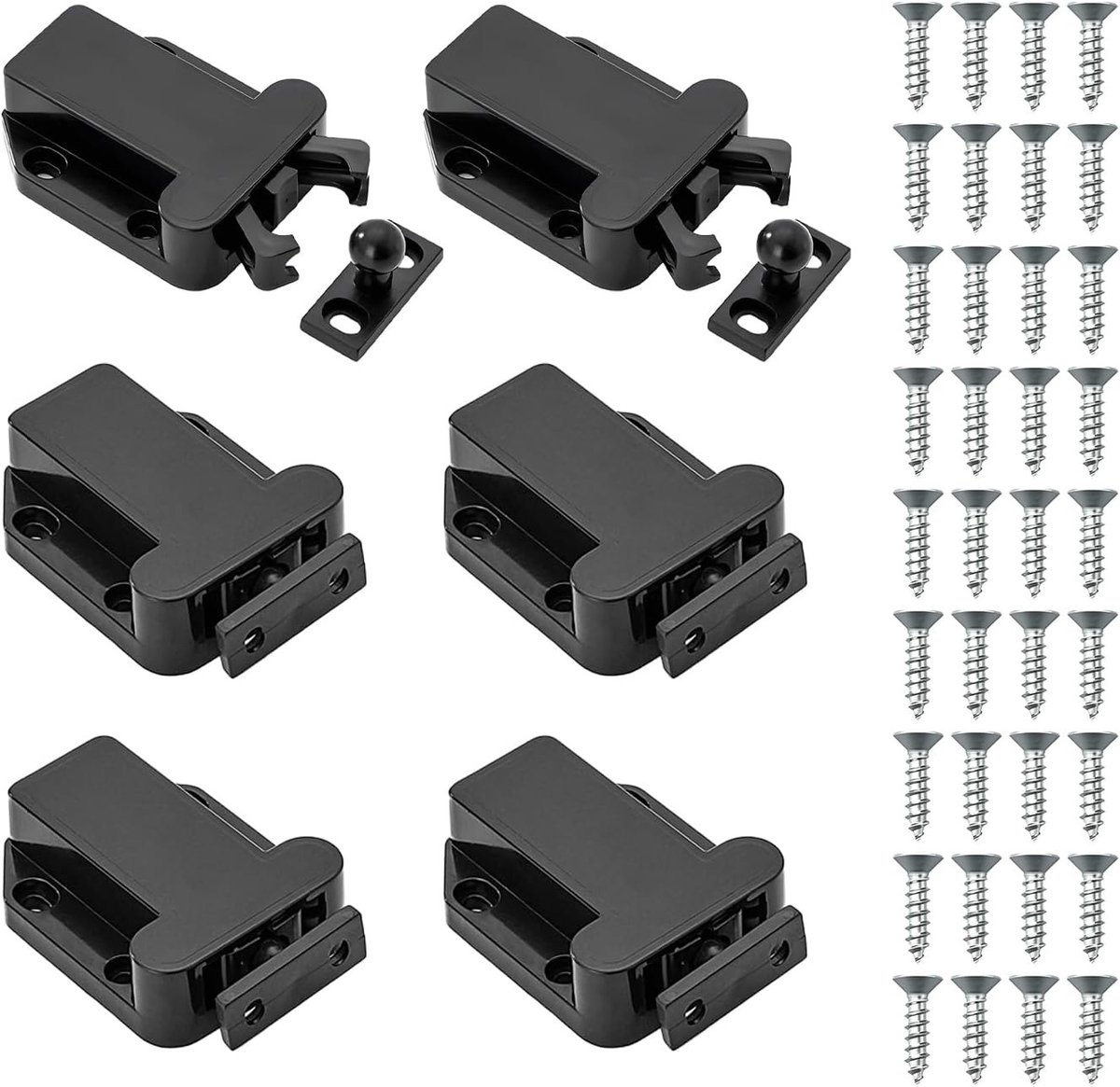 6 Deurvergrendelingen met Touch Unlock, Snapper met Schroeven, Duwsnapper voor Deuren, Kasten en Lades, Eenvoudige Openingsmechanisme voor Keukens en Meubels