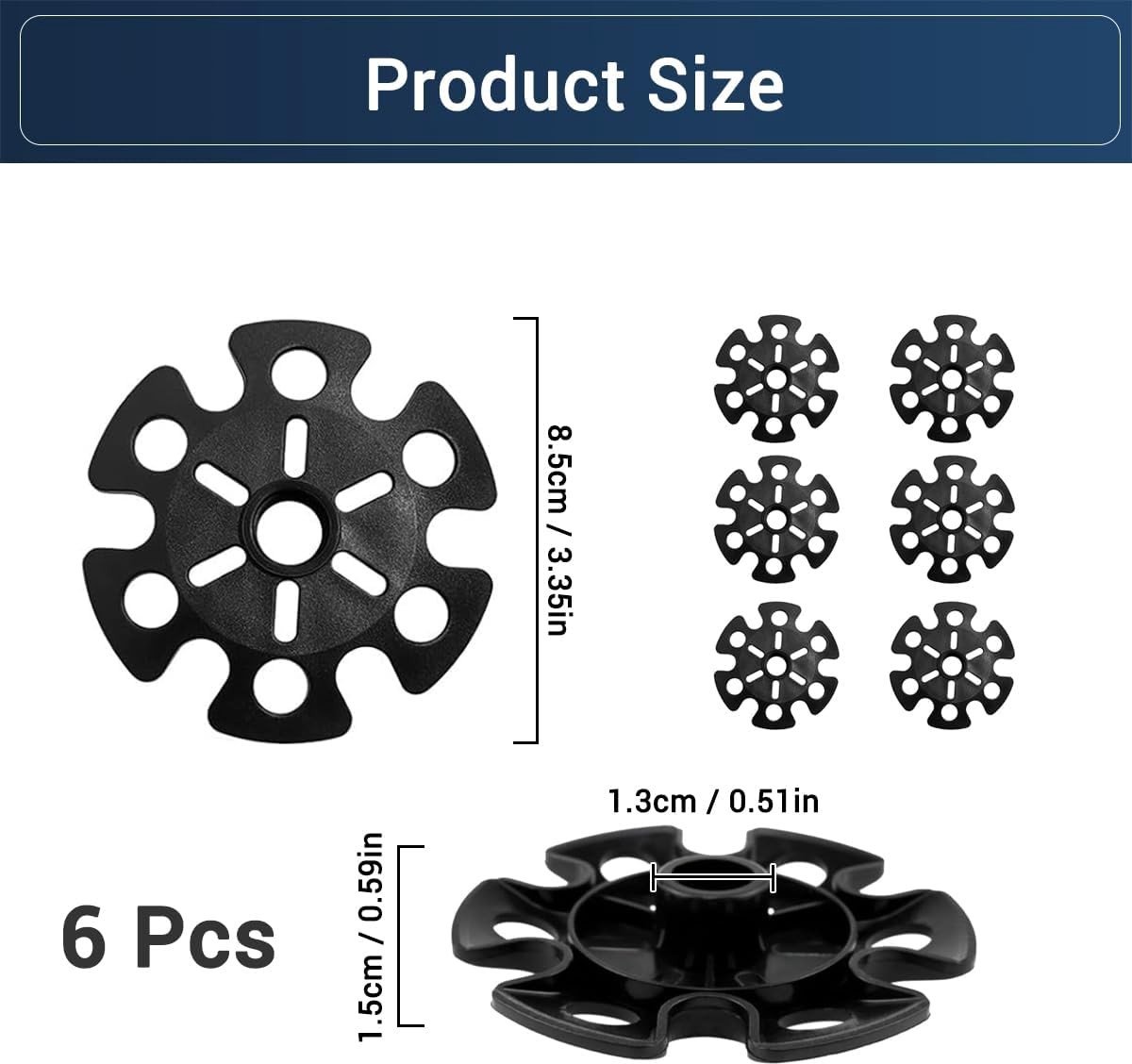 Hiking Poles Accessoires, Snow Baskets voor Skiën en Trekking, 6 Stuks, Duurzaam voor Buitenactiviteiten en Bergtochten
