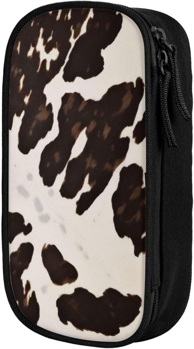 Etui met Koeienhuid Print - Pennenzak Pennendoos - Briefpapier Organiseren - Grote Capaciteit - 21 x 10.5 x 5 cm