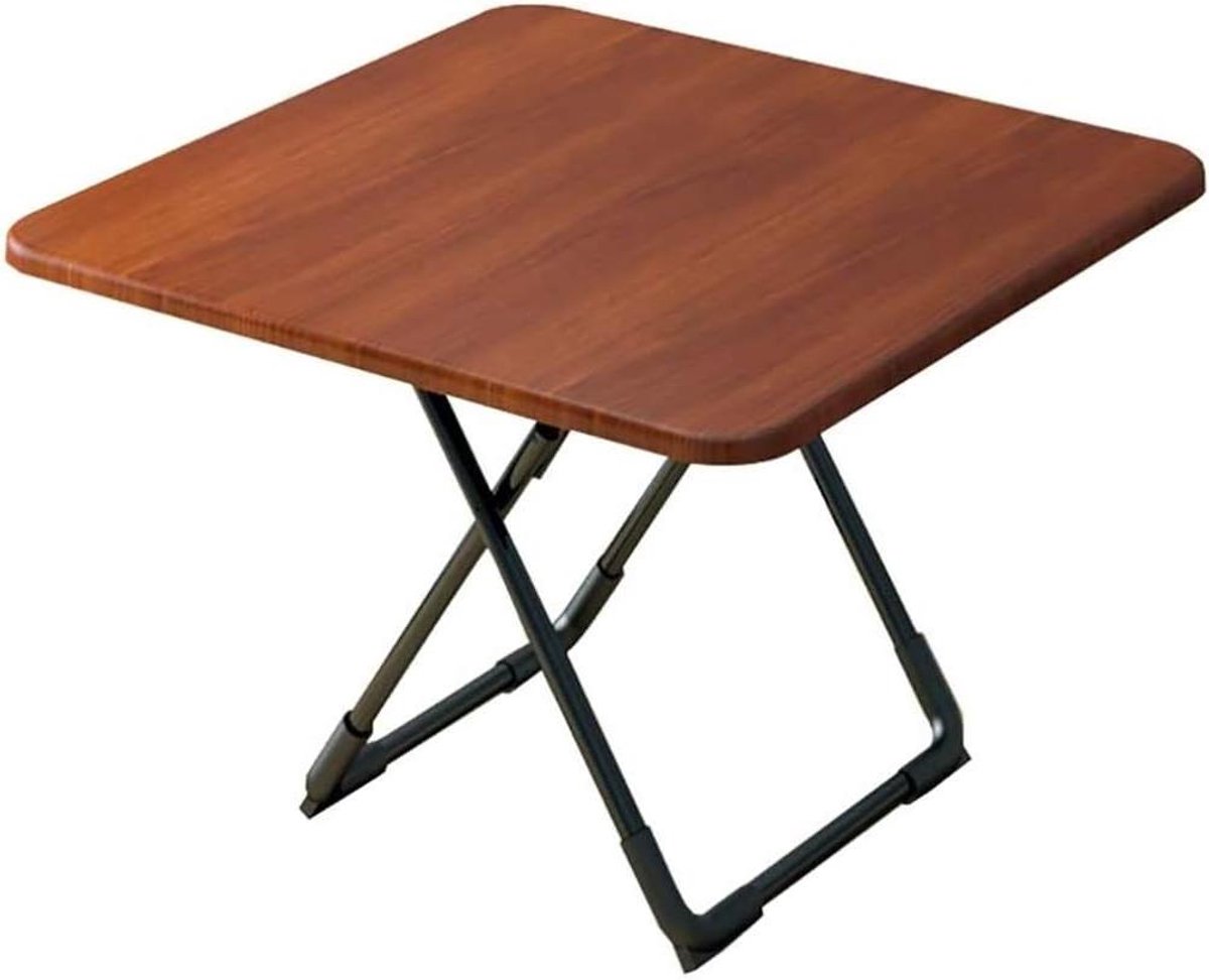 Klaptafel Vierkant - Eettafel Salontafel - Ruimte Besparen - Draagbaar Ontwerp - 70x70x75cm - Houtkleurig