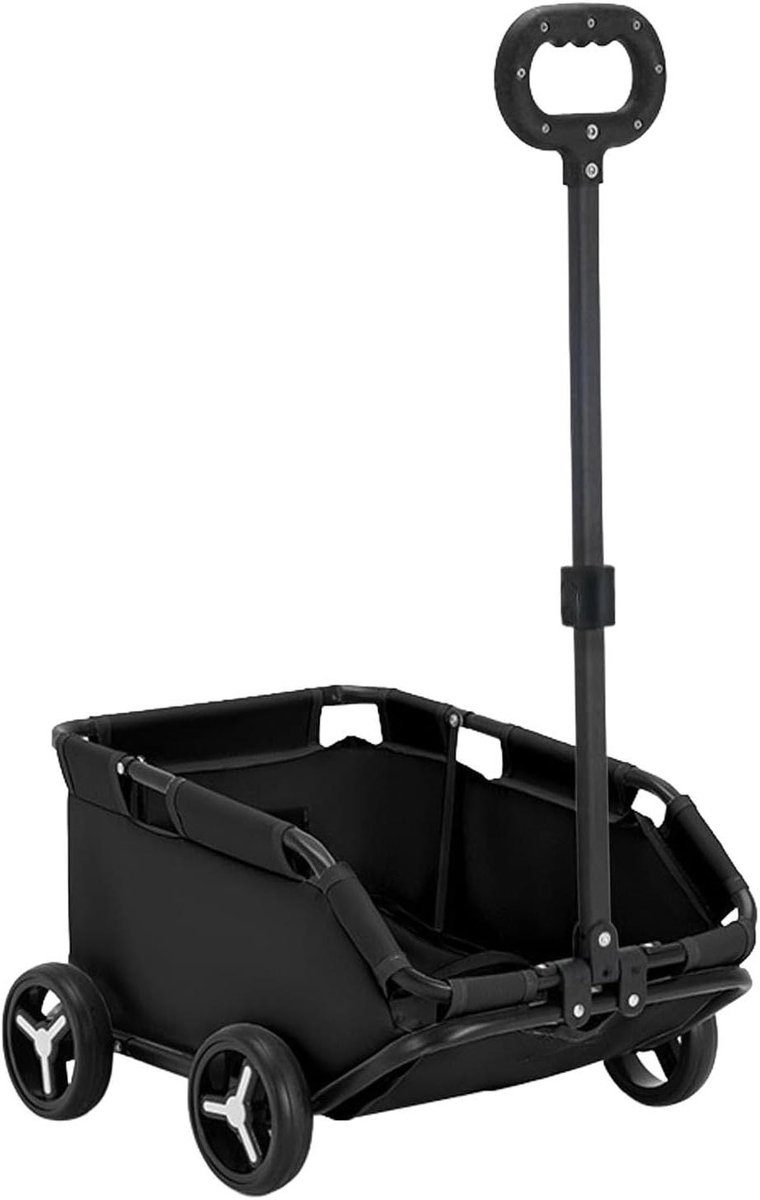 Huisdier Wagen - Hondenkar Trolley - Comfortabel Reizen - Afneembare Drager - Tot 7kg - Zwart