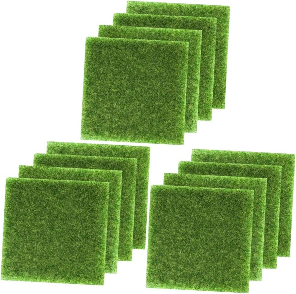 Nepgras Mat - Kunstgras Tegels - Decoratief Gebruik - Realistische Modellering - 12 Stuks - Groen