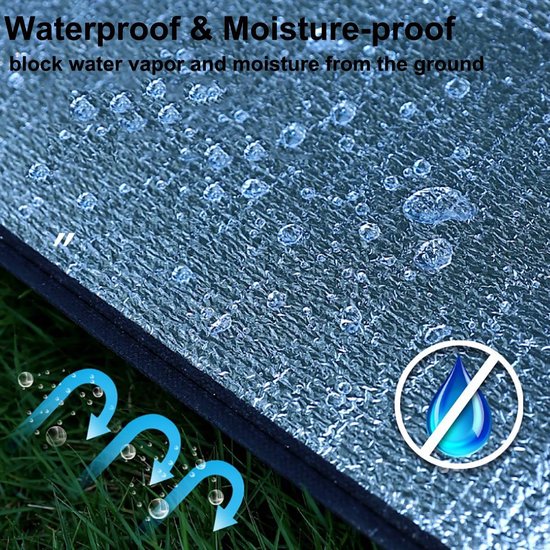 Campingmat Grondmat - Isolerende Slaapmat - Buiten Kamperen - Dubbelzijdig Aluminiumfolie - 200 x 150 cm - Zilver — afbeelding 4