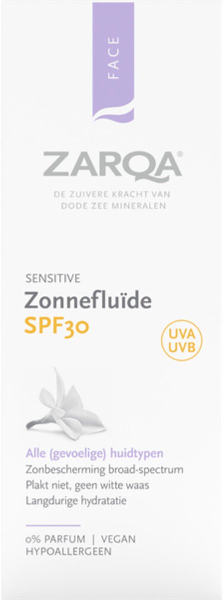 Zarqa Sensitive Zonnefluïde SPF 30 - 2 x 50 ml - Voordeelverpakking