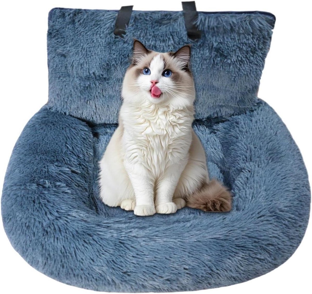 Hondenstoel Auto - Zitverhoger Puppy - Veilig Reizen - Wasbaar Pluche - 27 x 22 x 15 cm - Donkergrijs