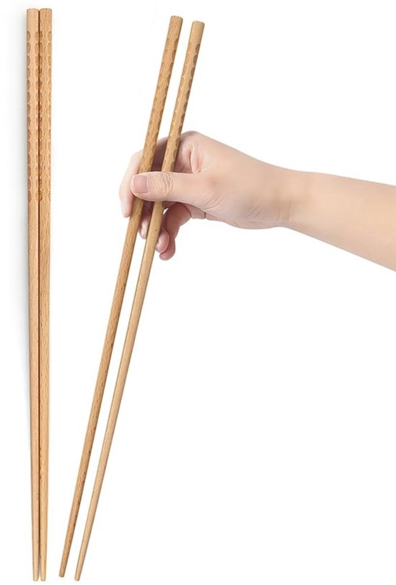 Eetstokjes 35 cm - Herbruikbaar Houten - Antibacterieel - Onderhoudsvriendelijk - Lichtgewicht - Veilig voor Hete Gerechten - Chopsticks