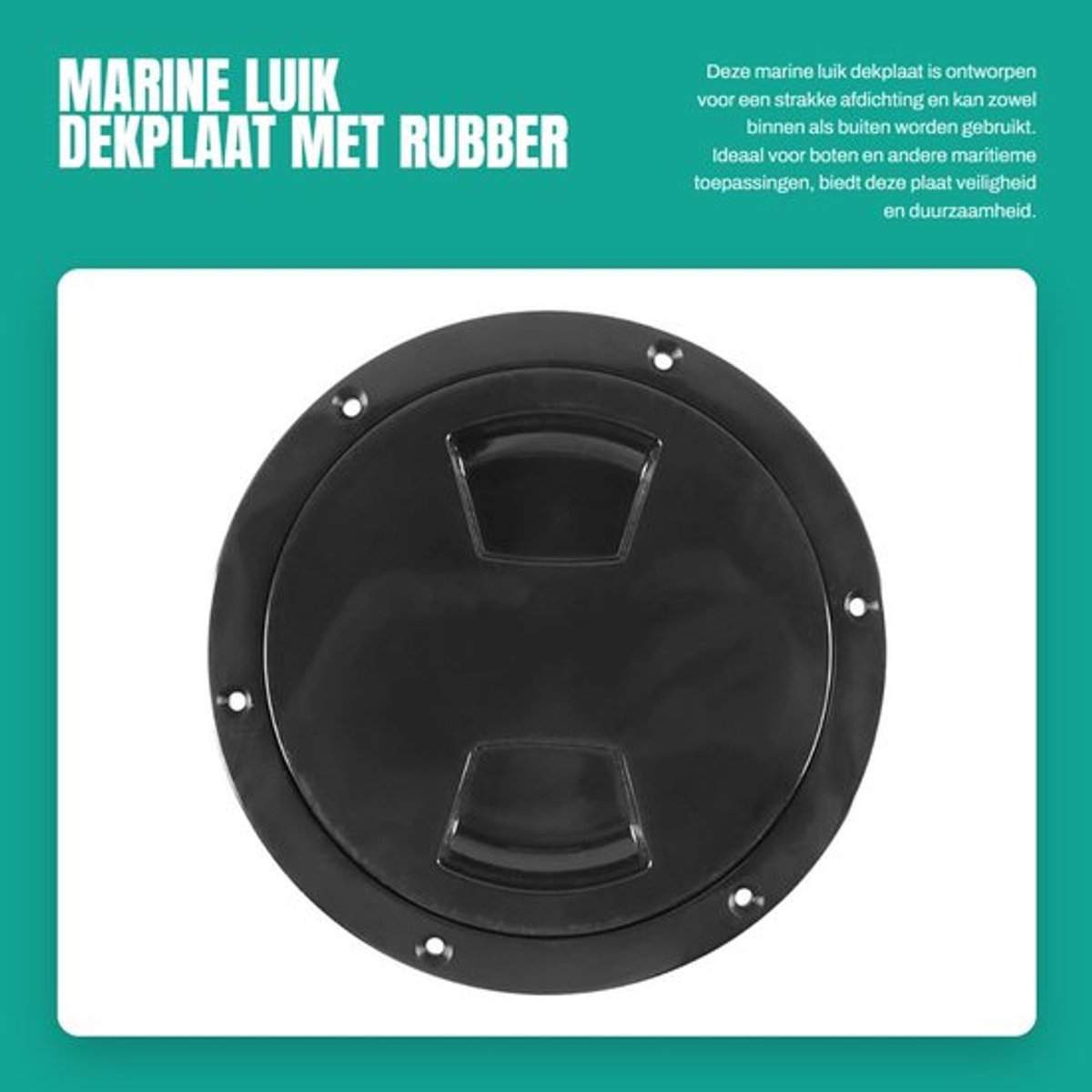 Inspectie Luik 5 Inch - Marine Dekplaat - Lekvrij - ABS Materiaal - Zwart - Rubber O-ring Afdichting - Dekluik