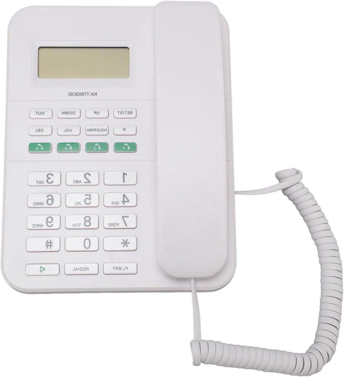 Vaste Telefoon met Snoer - Telefoon Thuiskantoor - Duidelijke Gesprekken - Instelbaar Volume Helderheid - Grote Knoppen - Wit