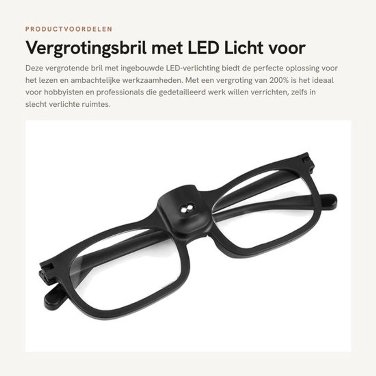 Vergrotingsbril met LED Licht voor Dichtbij Werkzaamheden