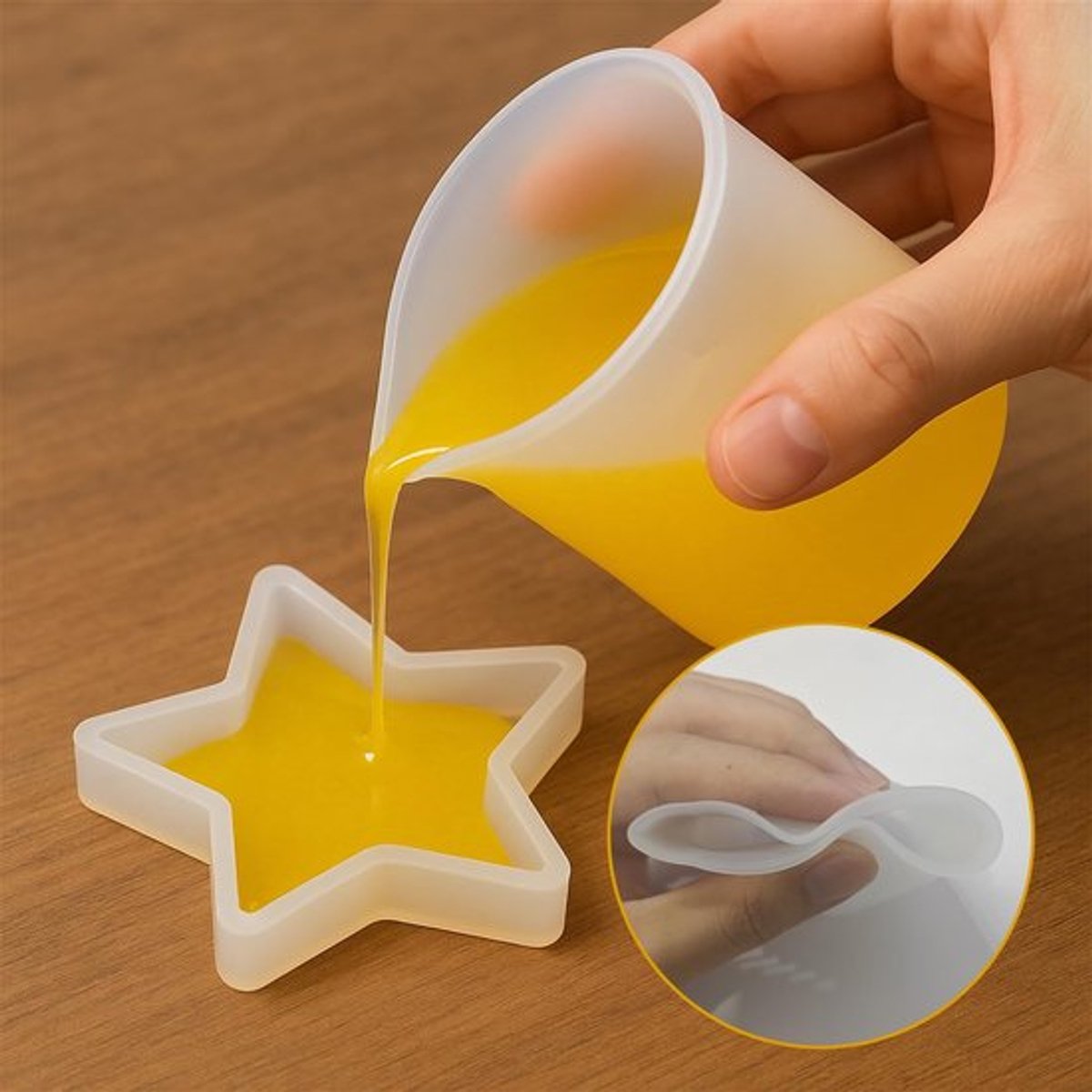 Siliconen Maatbekers 2 Stuks - 1000 ml/100 ml - Gietset voor Hars - Mengset voor Epoxy - Eenvoudige Leesbaarheid - Duurzaam Siliconen - Maatbeker