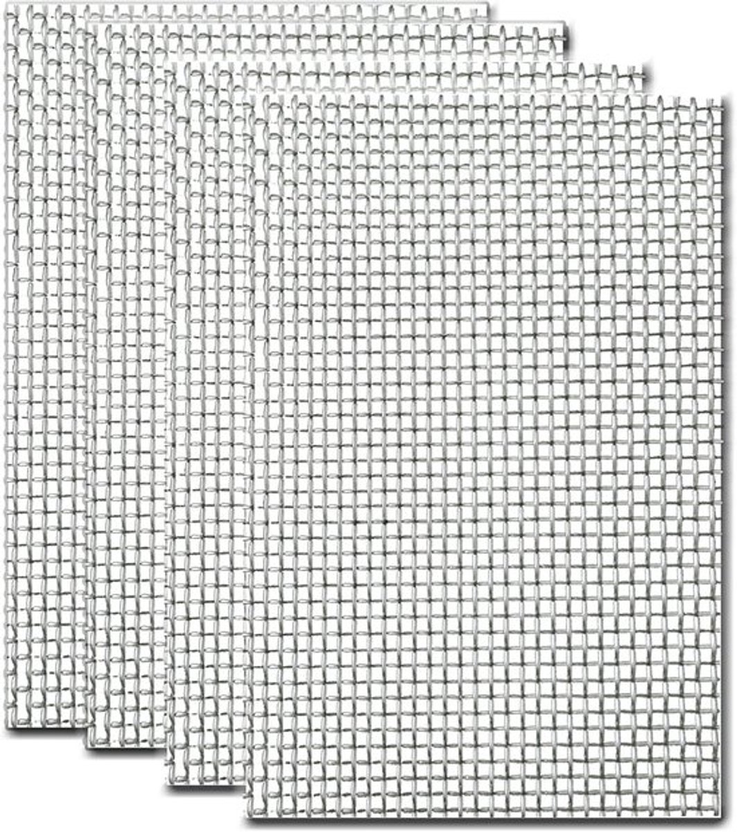 SnelShoppen - 304 RVS Gaasplaat Set van 4, 20 Mesh Ratten Insecten Gaas voor Ventilatie, Keuken, Tuin 210x300mm - Roestvrij, Duurzaam, Flexibel