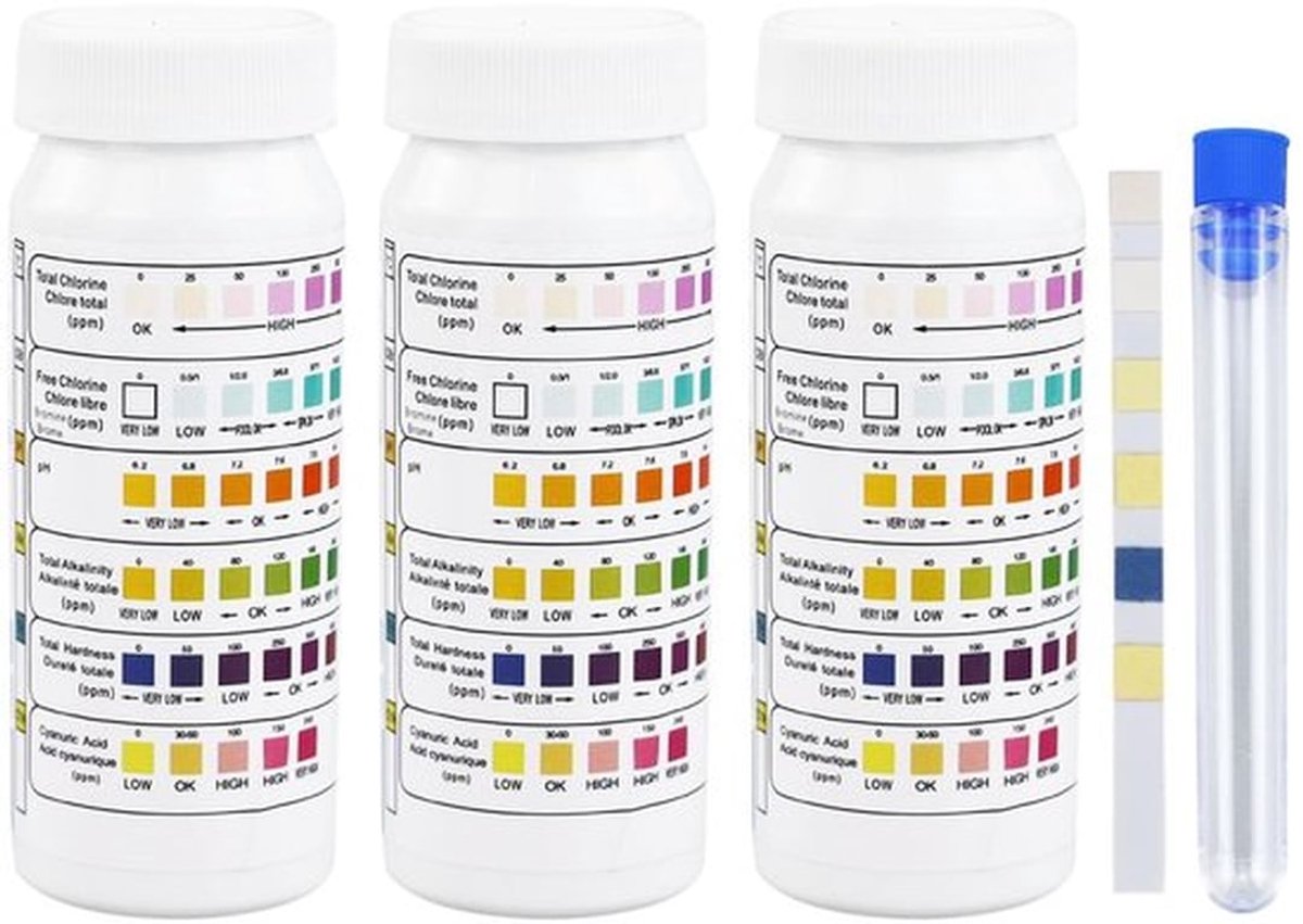 150 Stuks 6-in-1 pH-teststrips voor Zwembad en Spa - Watertestkit