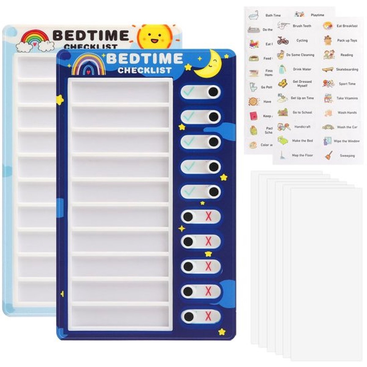 Dagplanner voor Kinderen - 2 Stuks Checklist Boards - Routine Planner - Takenplanner - Dagelijkse Planner - 20 x 12 cm