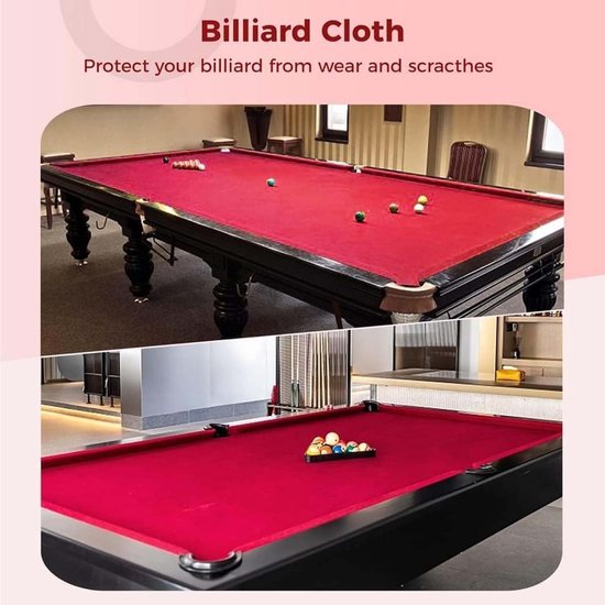 Biljartdoek - Pooltafel Vilt - Biljart Spelen - Duurzaam Nylonvezel - Past op 7-9 Ft Tafels - Groen — afbeelding 3