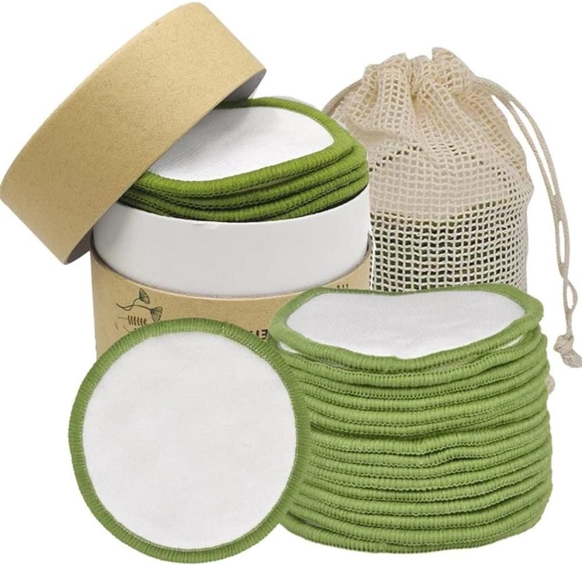 Make-up Remover Pads - Wattenschijfjes Wasbaar - Make-up Verwijderen - Milieuvriendelijk Bamboe Katoen - 20 Stuks - Niet gespecificeerd