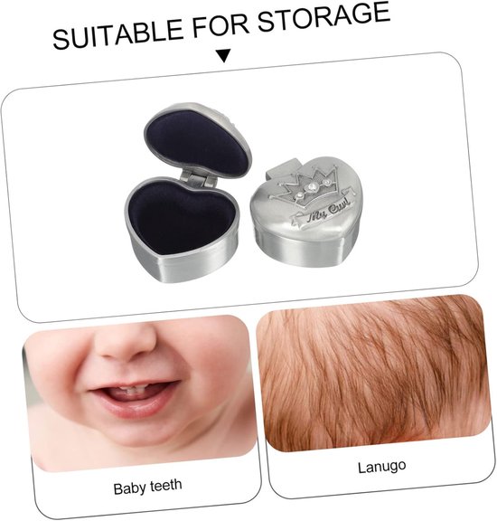 Tandendoosjes Zilver - Melktand Bewaardoosjes - Baby Herinneringen - Corrosiebestendig - 4 x 4 x 2.5 cm - Zilver — afbeelding 5