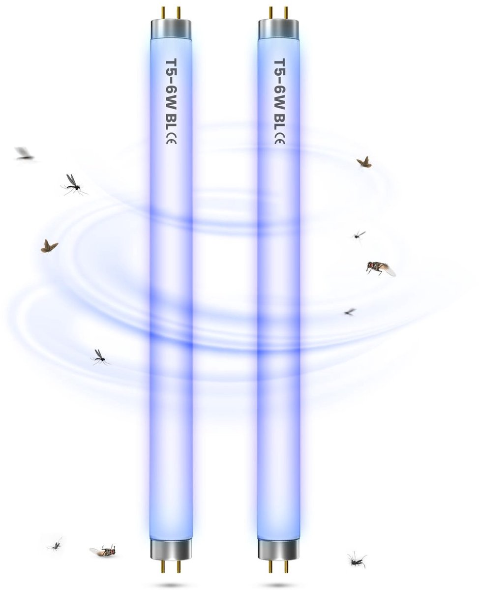Vliegenlamp - Wit - 21,2 cm - 6W T5 Buislamp voor Insectenverdelger - 2 Stuks