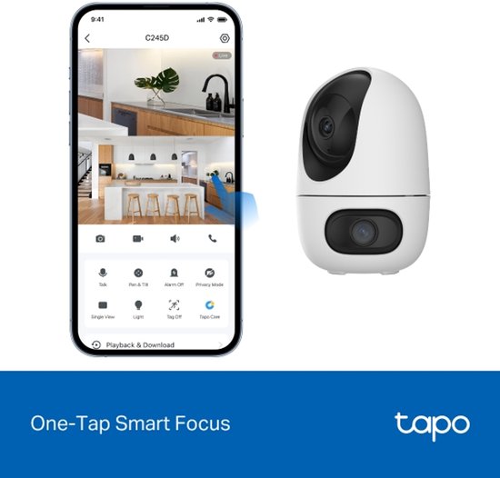TP-Link Tapo C245D Bolvormig IP-beveiligingscamera Binnen 2304 x 1296 Pixels Plafond/muur van TP-Link — afbeelding 4
