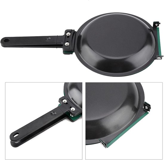 Dubbelzijdige Koekenpan - Omelet Pan Pannenkoek Pan - Ontbijt Koken - Flip Design - 19.3 cm Diameter - Groen — afbeelding 3