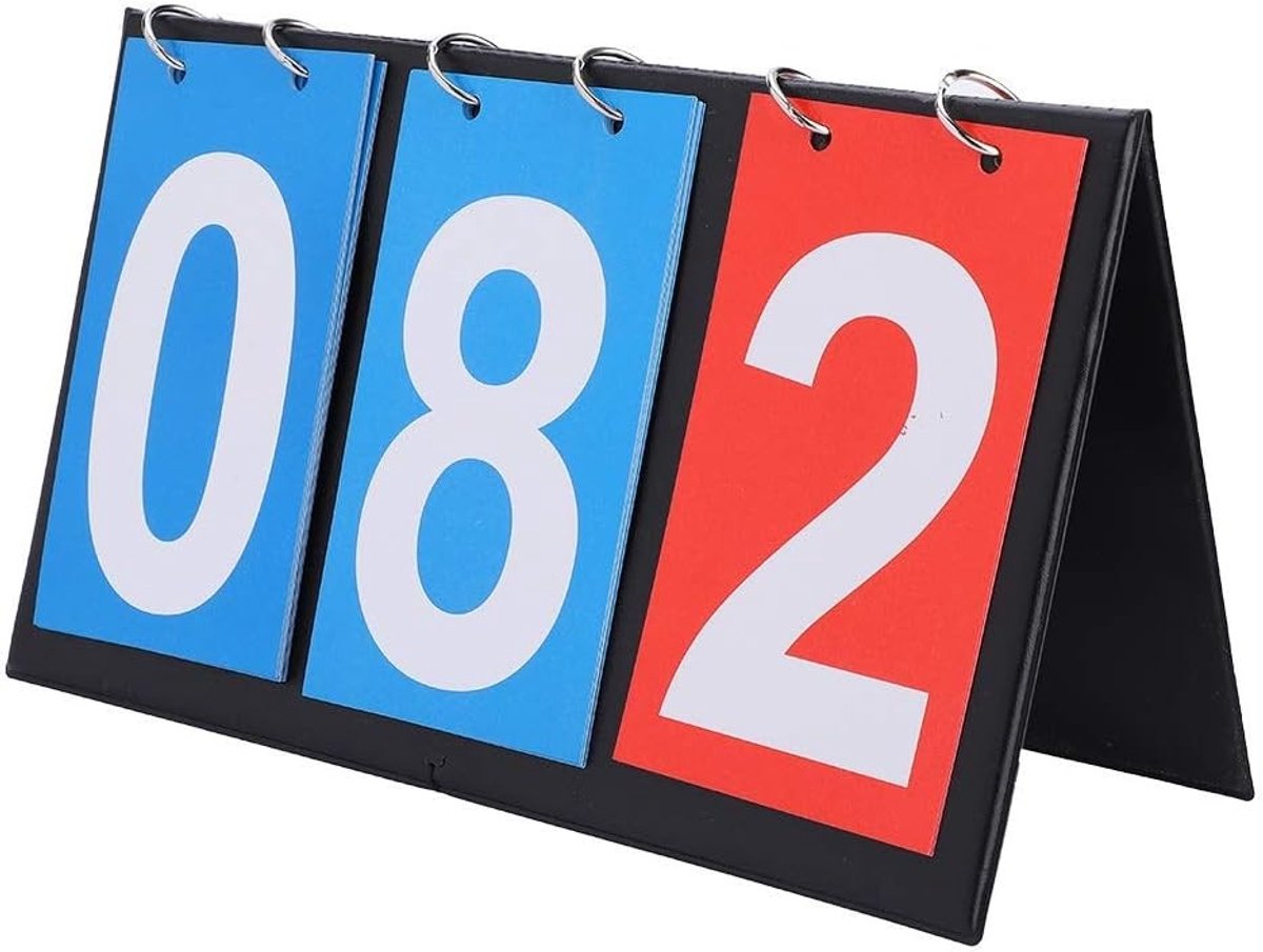 Draagbaar Scorebord voor Sportactiviteiten - 2/3/4 Digit Flip Scorebord, Tafel Score Flipper met Cijfers van 00 tot 99 voor Binnen- en Buitensporten, Ideaal voor Wedstrijden en Trainingen