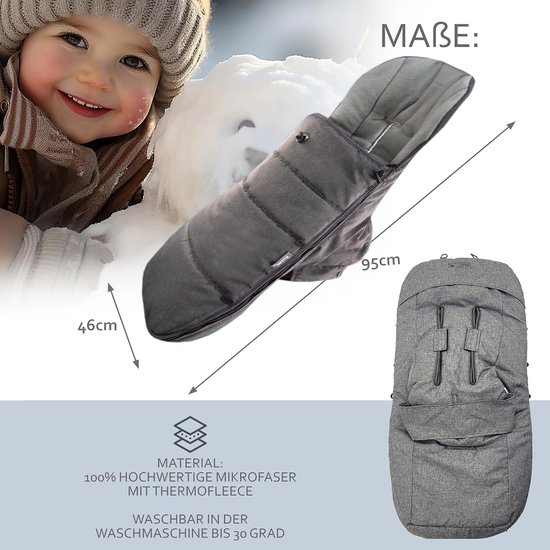 Baby Voetenzak - Winterzak Kinderwagen - Baby Warm Houden - Aanpasbaar Trekkoord - Universeel - Rood — afbeelding 5