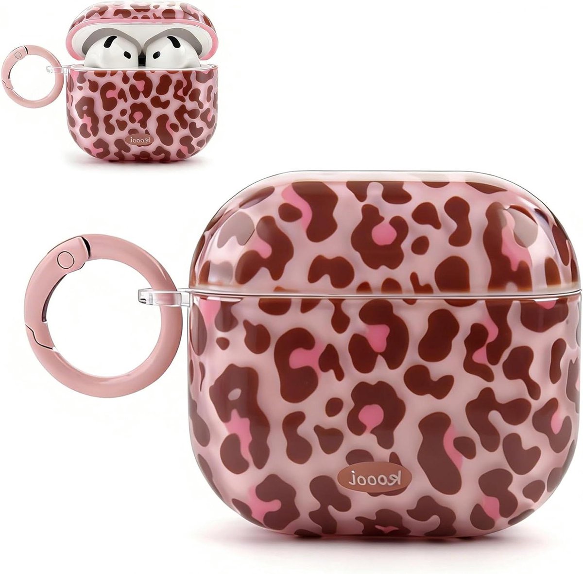 AirPods 4 Hoesje - Oplaadcase Cover - Bescherming Oordopjes - Cheetah Print Design - Niet van toepassing - Roze