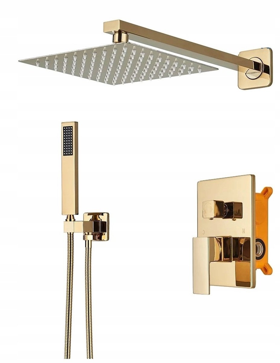 Inbouw Douchekraan Goud Polished - Complete Set met Regendouche