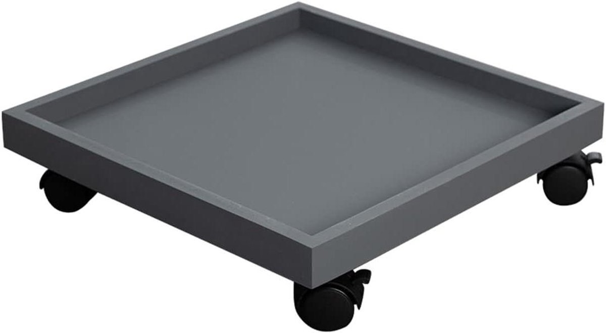 Plantenwagen Zwenkwielen - Bloempot Trolley - Planten Verplaatsen - 360 Graden Draaibaar - Tot 48cm Diameter - Grijs
