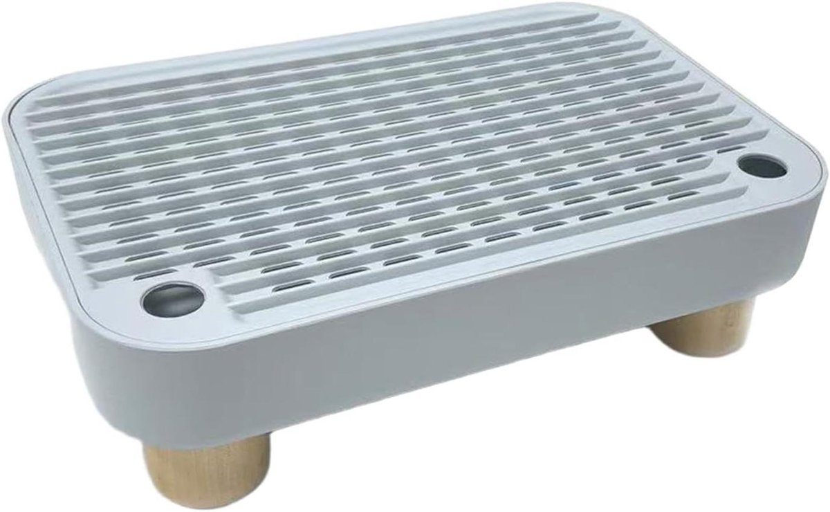 Kattenbak Trapmat - Kattenbak Opstapje - Zindelijkheidstraining Katten - Antislip Ontwerp - 30x20x9.2cm - Lichtgrijs