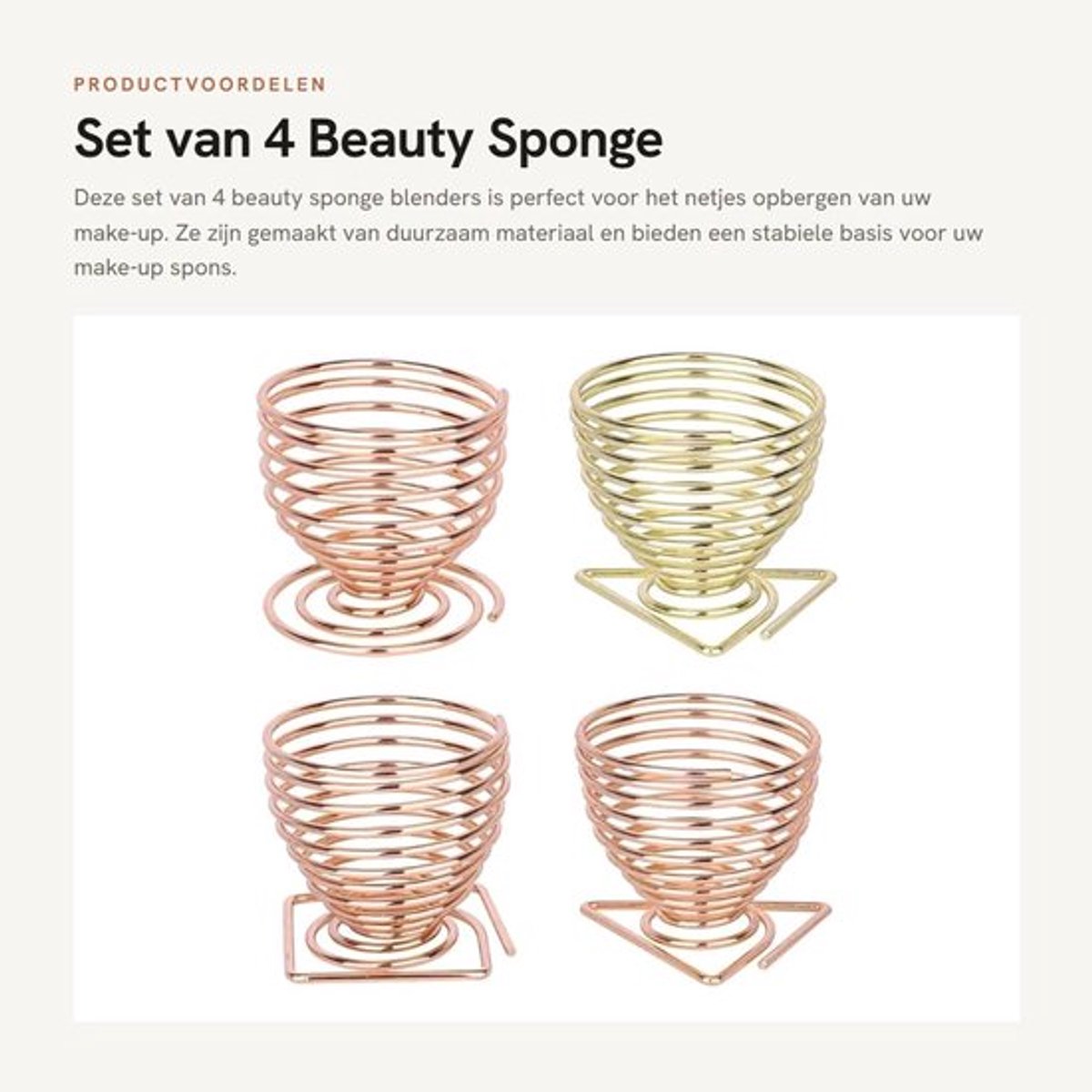 Sponge Stand - 4 Stuks - Roestvrij Staal - Duurzaam - Stabiliteit - Geschikt voor Thuisgebruik/Reizen - Make-up Organizer