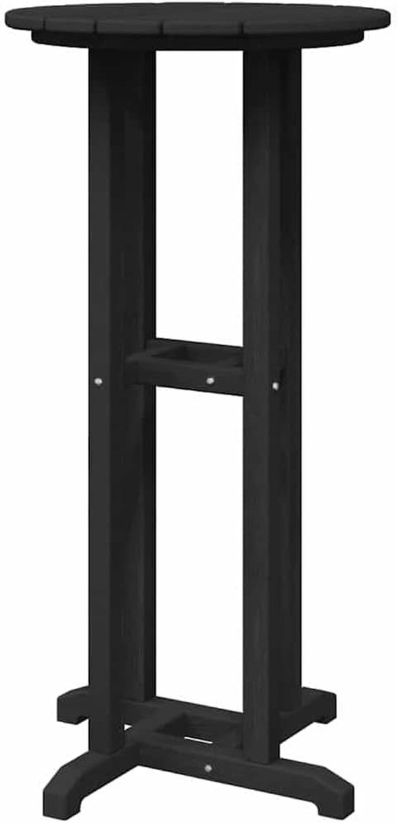 Ronde bartafel - Sta-tafel Buiten - Buiten Borrelen - Weerbestendig Polyethyleen - 55 x 55 x 107 cm - Zwart