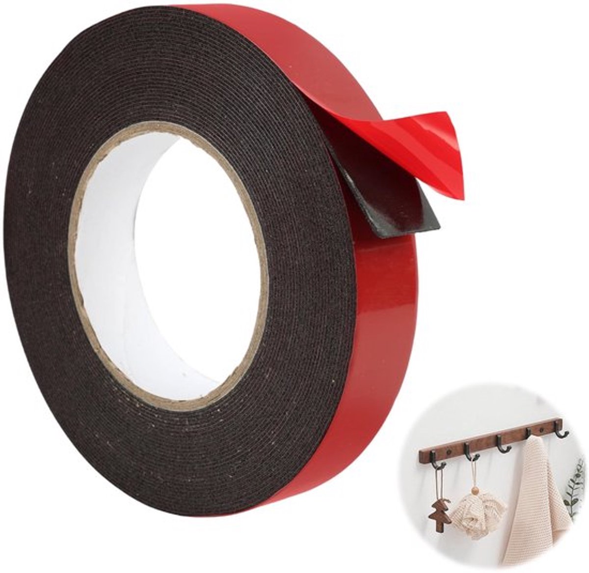 Dubbelzijdig plakband, extra sterk, 25 mm x 10 m, dubbelzijdig extra sterk, voor buiten, waterdicht en temperatuurbestendig, dubbelzijdig zelfklevend, voor kantoordecoratie en doe-het-zelf (25 mm x 10