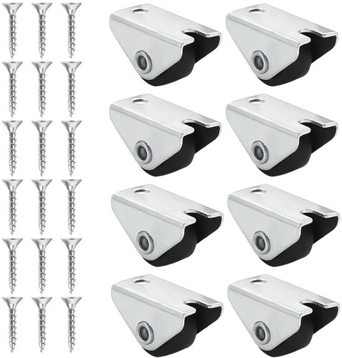 Wielen set van 8 - 15 mm meubelwielen - transportwielen - hoge laadcapaciteit 25 kg - antislip - eenvoudig te installeren - Meubelschuif