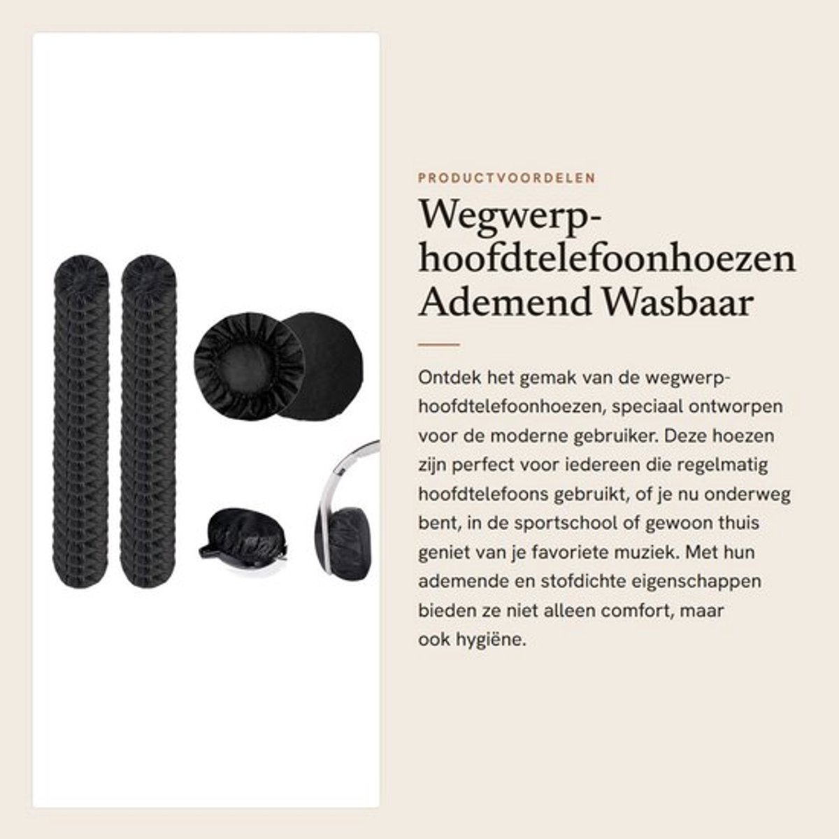 Hoofdtelefoonhoezen 50 stuks - Wasbaar - Ademend - Stofdicht - Elastisch - Duurzaam materiaal - Hoofdtelefoonbekleding